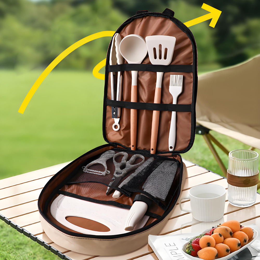 Quality Camping Cooking Set - Набор из 10 предметов для кемпинга: