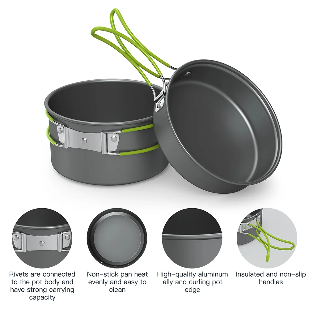 Набор походной посуды для приг – обзор и цена Quality Camping Cooking Set