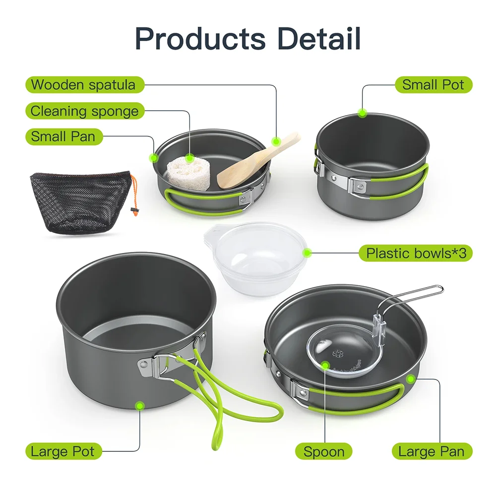 Набор походной посуды для приг – обзор и цена Quality Camping Cooking Set